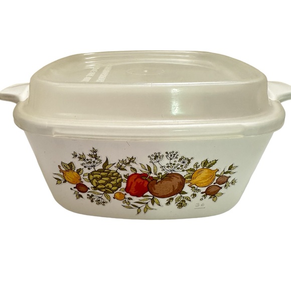 Corning Ware 2 3/4 Cup Spice of Life Mini Casserole Pan Dish With Plastic Lid - Picture 1 of 8